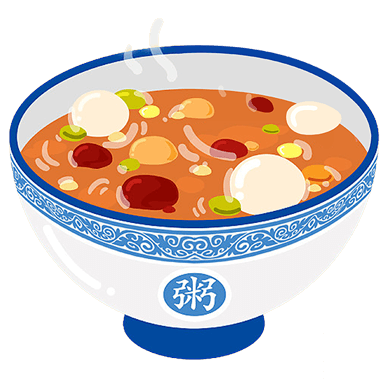 通用腊八节卡通感贴纸